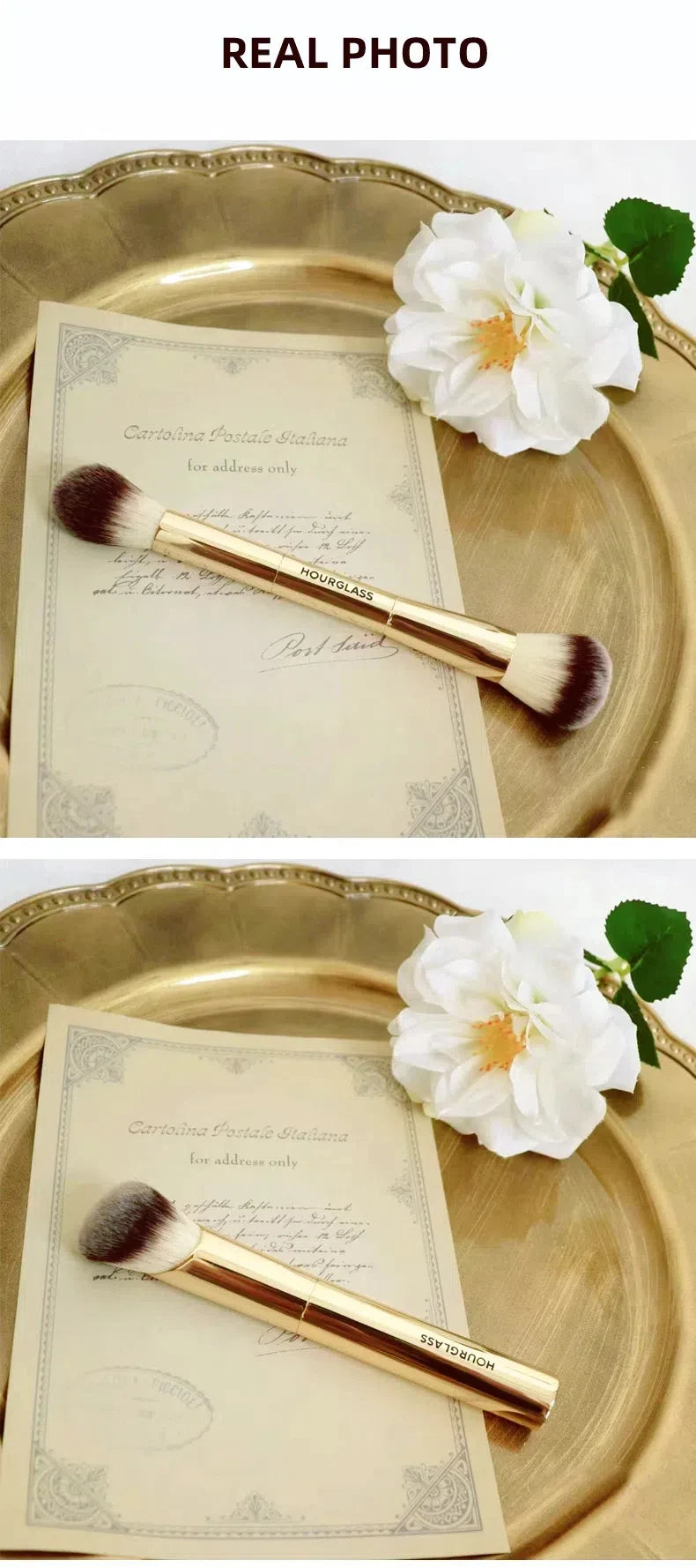 HOURGLASS Complexion Essentials Brush Set -Dragon series 3 makeup brushes with a Packaging box and a Brush bucket
