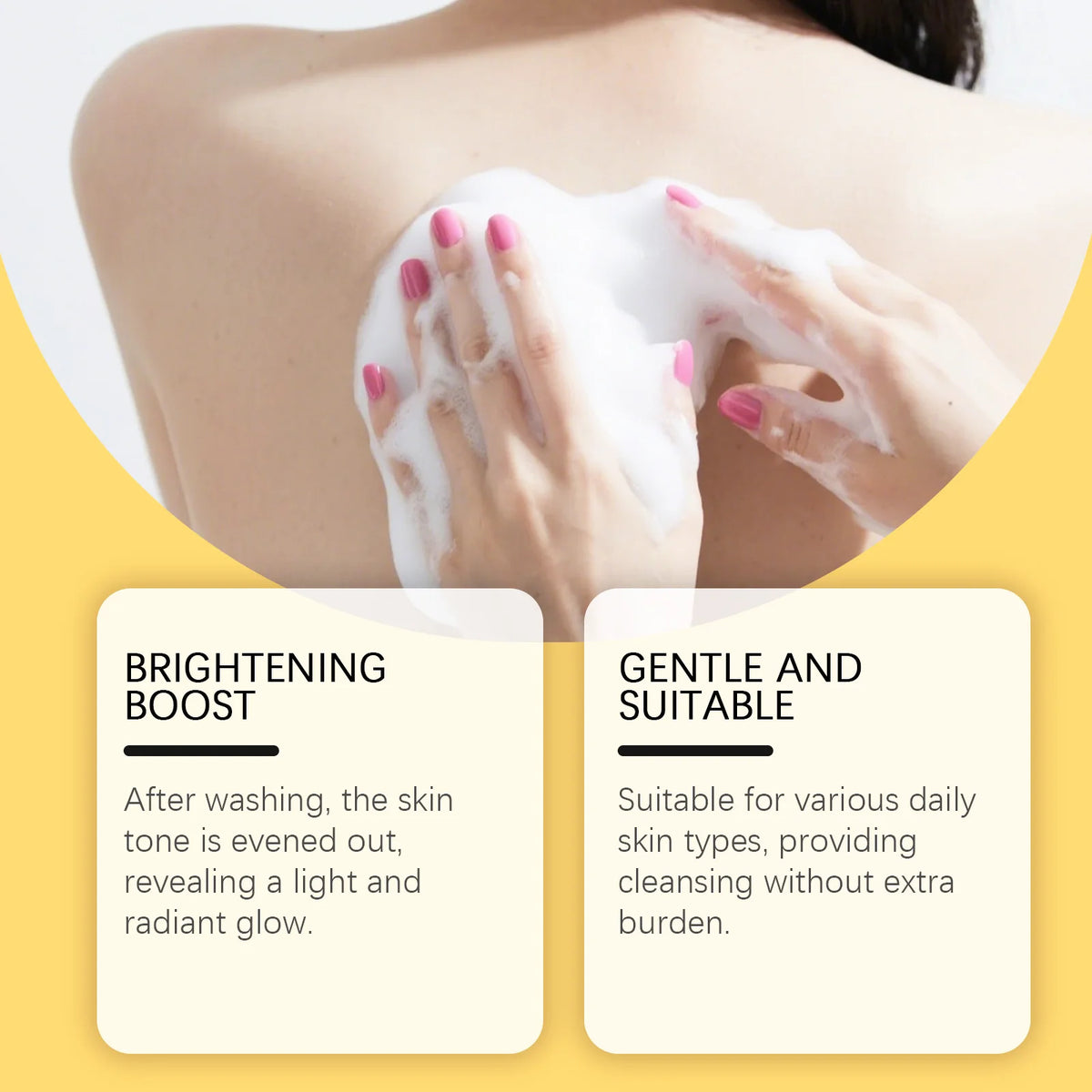 HOYGI Turmeric Shower Gel Moisturizing Smooth Skin Gentle Foam Body Cleansing Nicotinamide Whitening Brightening Body Wash 100ml