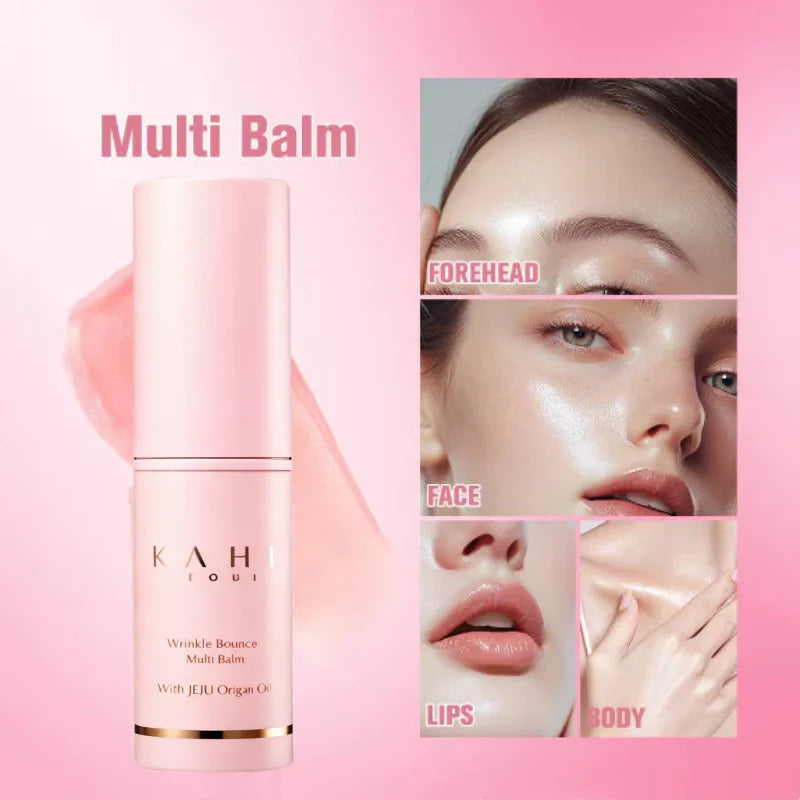 Korean Skin Care KAHI Wrinkle Bounce Multi Balm Stick,All-in-One Deep Hydrating Lip Balm Eye Cream Neck Cream Gift for Women