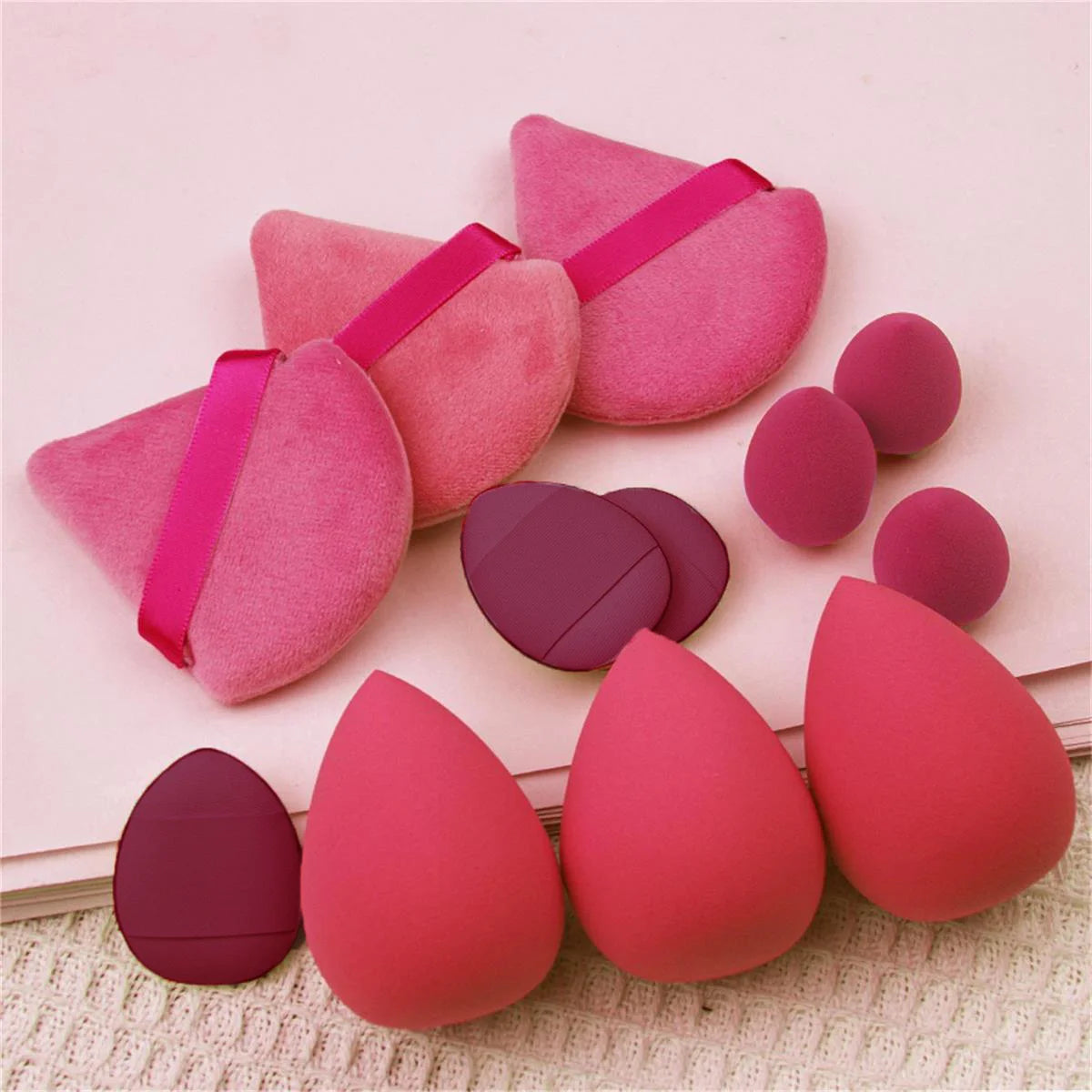 12pcs Small, medium and large combination set Makeup Puff Essential for beginners