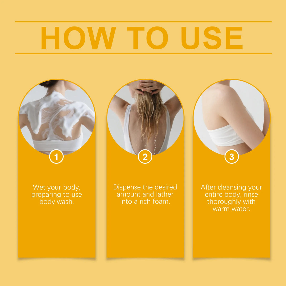 HOYGI Turmeric Shower Gel Moisturizing Smooth Skin Gentle Foam Body Cleansing Nicotinamide Whitening Brightening Body Wash 100ml