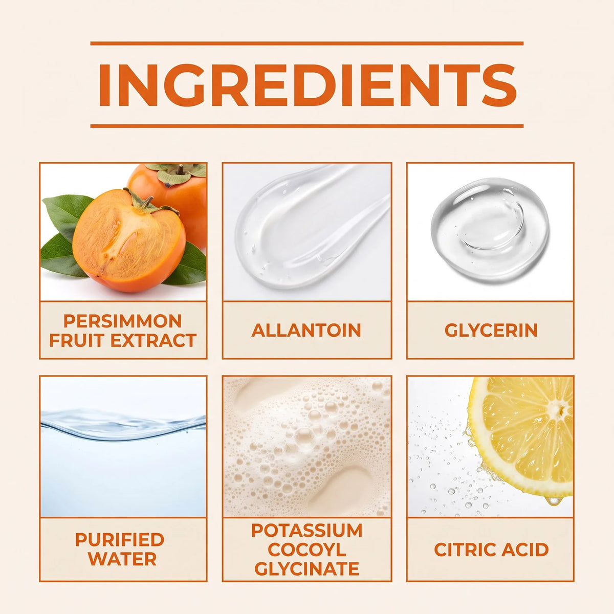 Persimmon Refreshing Body Wash Gentle Moisturizing Smooth Soft Silky Hydrating Nourishing Shower Gel All Skin Types Daily