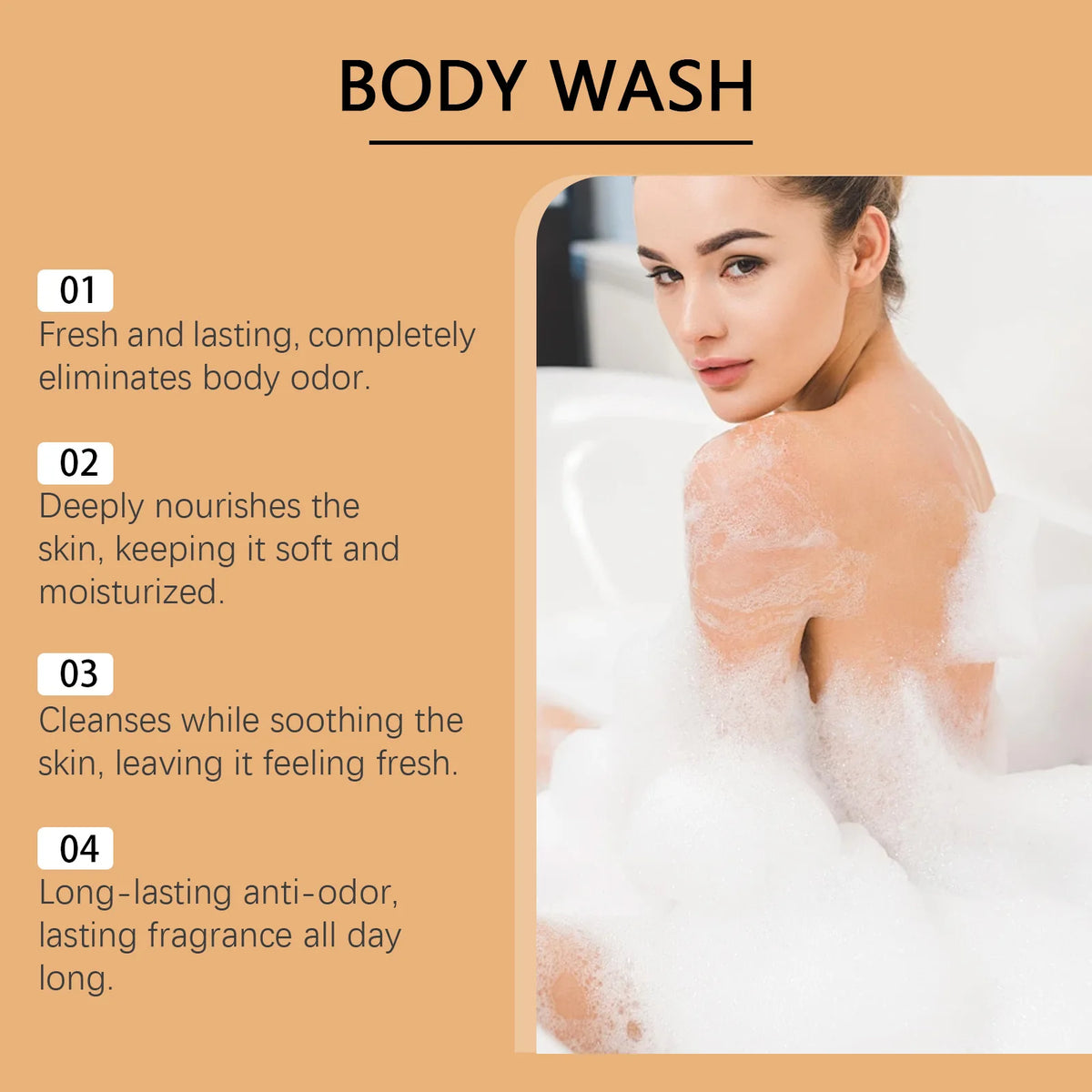 Persimmon Body Wash Shower Gel Body Odor Remover Rich Foam Deep Cleansing Improving Smoothness Nourishing Refreshing Body Care