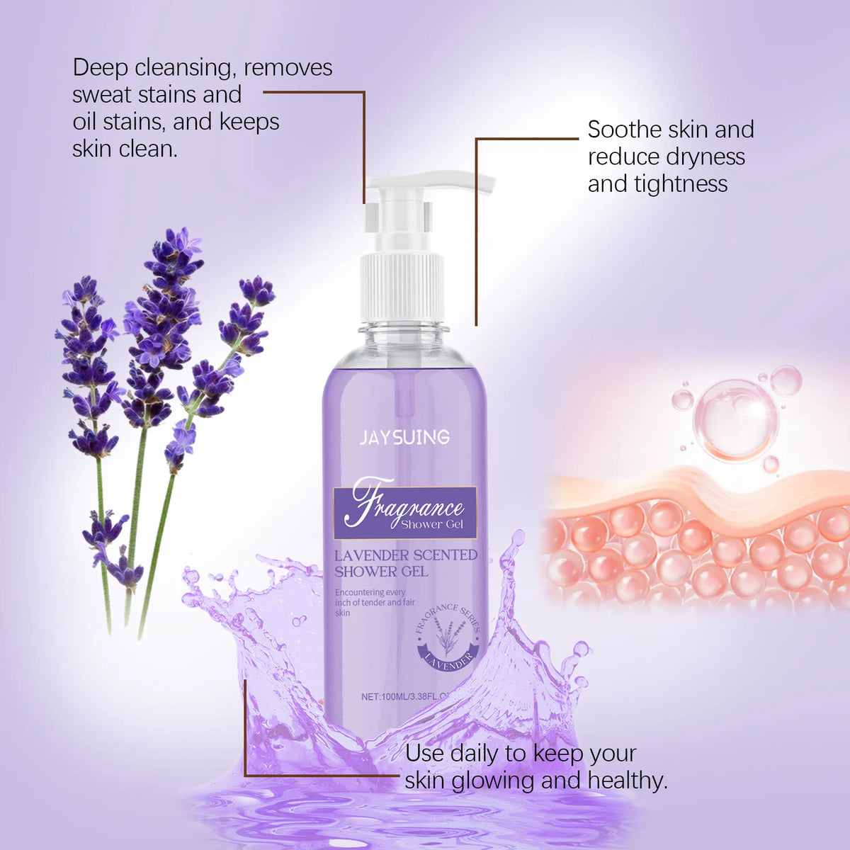 Fragrant Shower Gel Body Wash Perfume Long Lasting Fragrance Deep Cleansing Moisturizing Refresh Smooth Exfoliating Bath Lotion