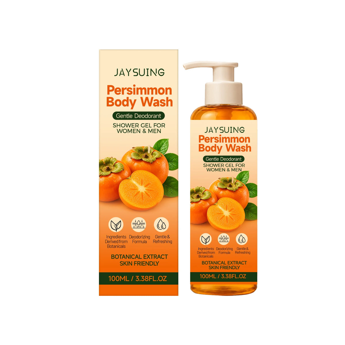 Persimmon Refreshing Body Wash Gentle Moisturizing Smooth Soft Silky Hydrating Nourishing Shower Gel All Skin Types Daily
